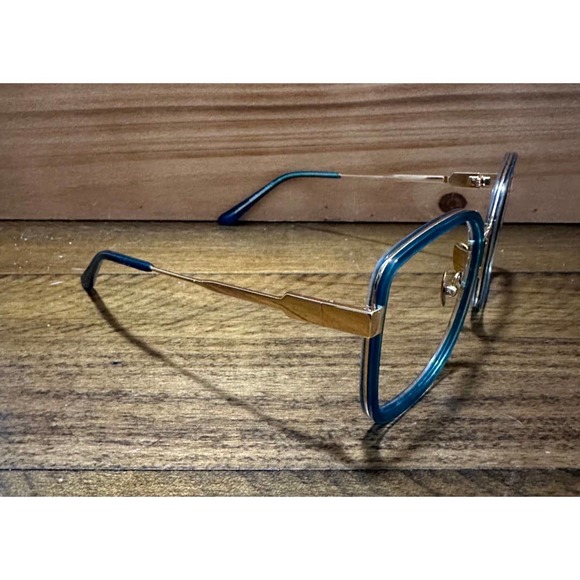Womens teal square prescription-ready glasses  + case (56-20-140) - Picture 5 of 7